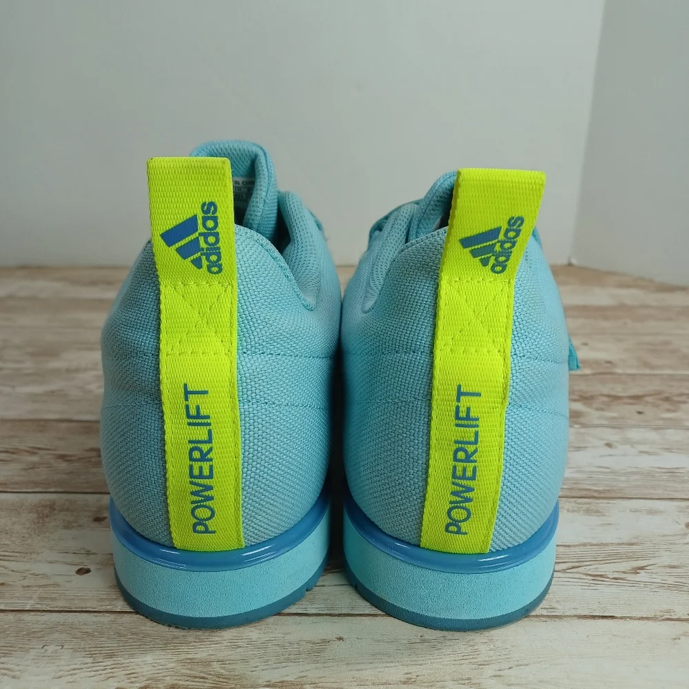 Adidas PowerLift 4 Cross Trainer Hazy Sky Blue Solar Yellow Gym Shoes Women's 10